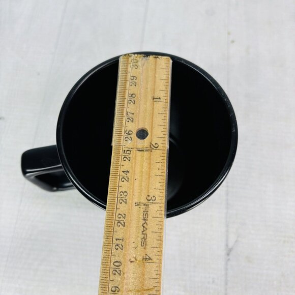 Stone + Lain CELINA Matte Black Modern Coupe 12oz Stoneware Cups Mugs Set of 4 - Picture 11 of 16